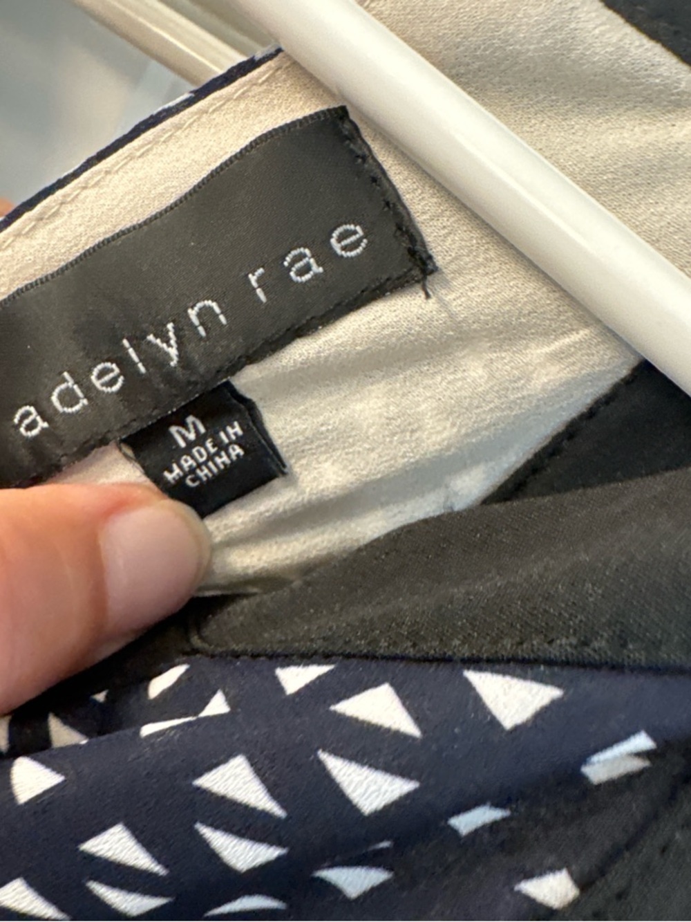 Adelyn Rae Navy and White Geometric Mini Dress